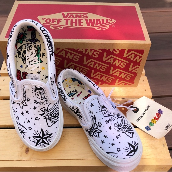 NWB- Rare VANS (U-COLOR) tattoo slip-on 🖍✒️ - Picture 4 of 8